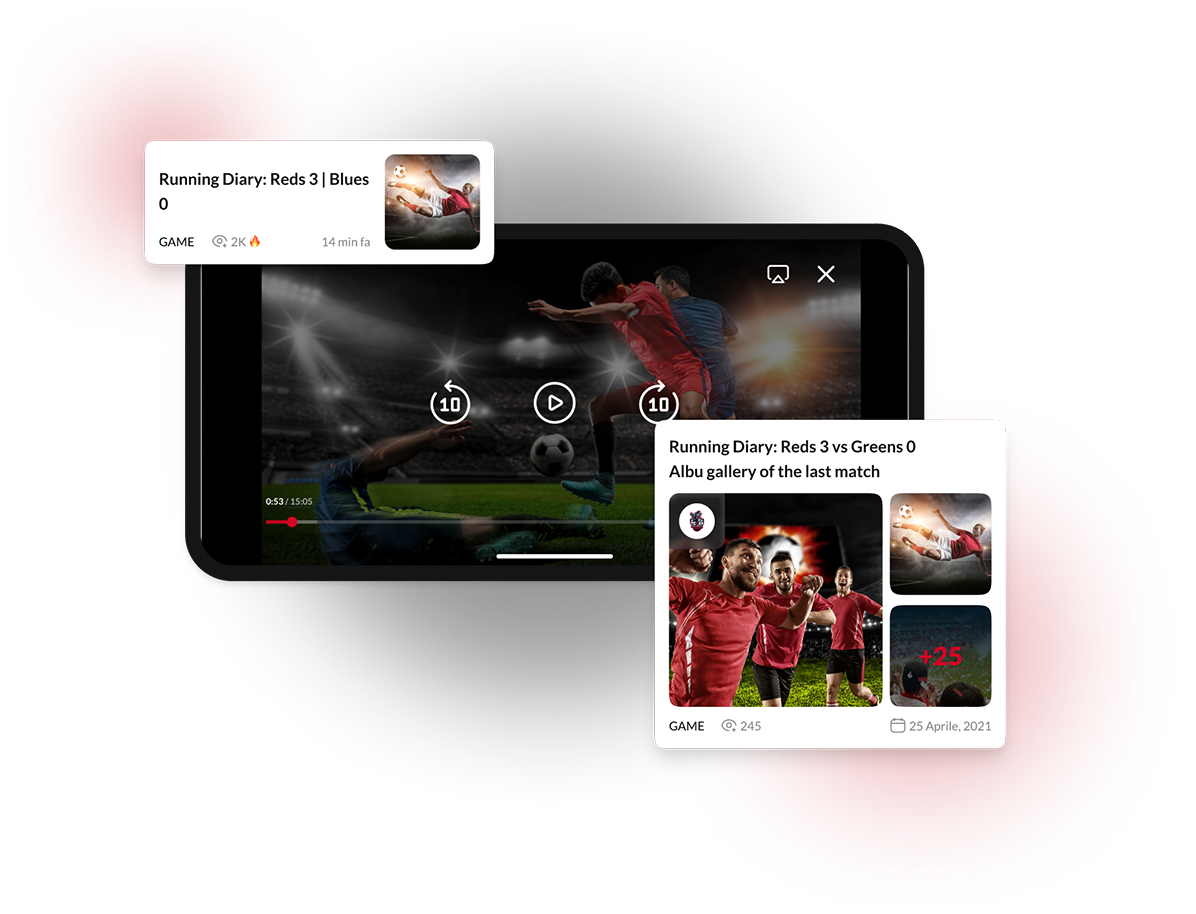 SportXP mobile app content example